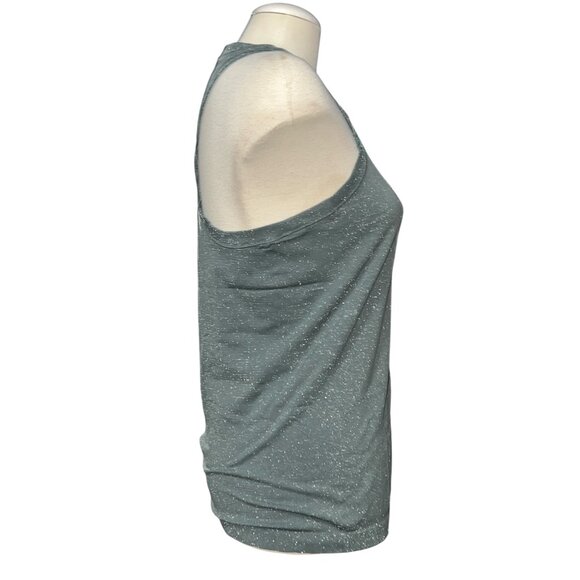 Athleta Racerback Tank Top Sz Medium Sparkly Gray Sleeveless Athletic Shirt Stre - Picture 6 of 8